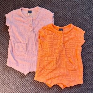 Old Navy Terry Henley Romper - Pink and Purple